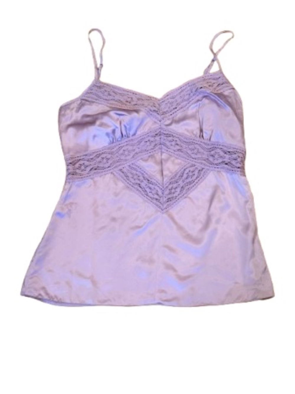Victorias Secret Moda Int’l silk Lavender purple lace cami top tank S M